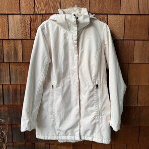 The North Face Ivory Insulated Zip Front Hooded Parka in Women's Large
